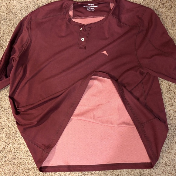 Tommy Bahama men’s Maroon Long Sleeve Henley XXL like new - Picture 5 of 5